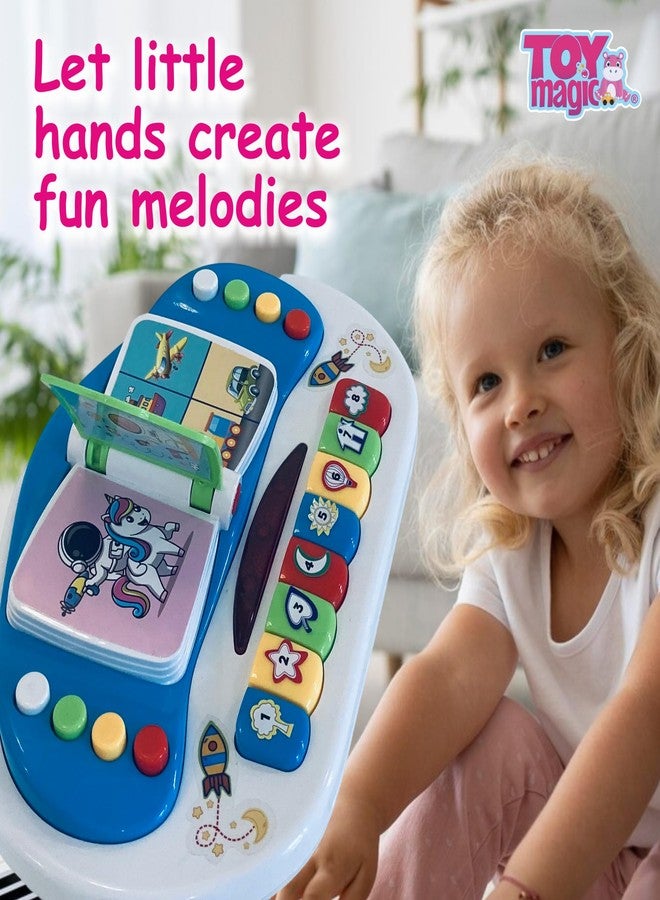 ToyMagic Interactive Musical Book Piano Toy for Kids|Early Learning Educational Sound Book with Flip Page, Animal Sounds, Nursery Rhymes & Songs|Baby & Toddler Development LED Light Toy|Ages 1-5 Years - Image 3
